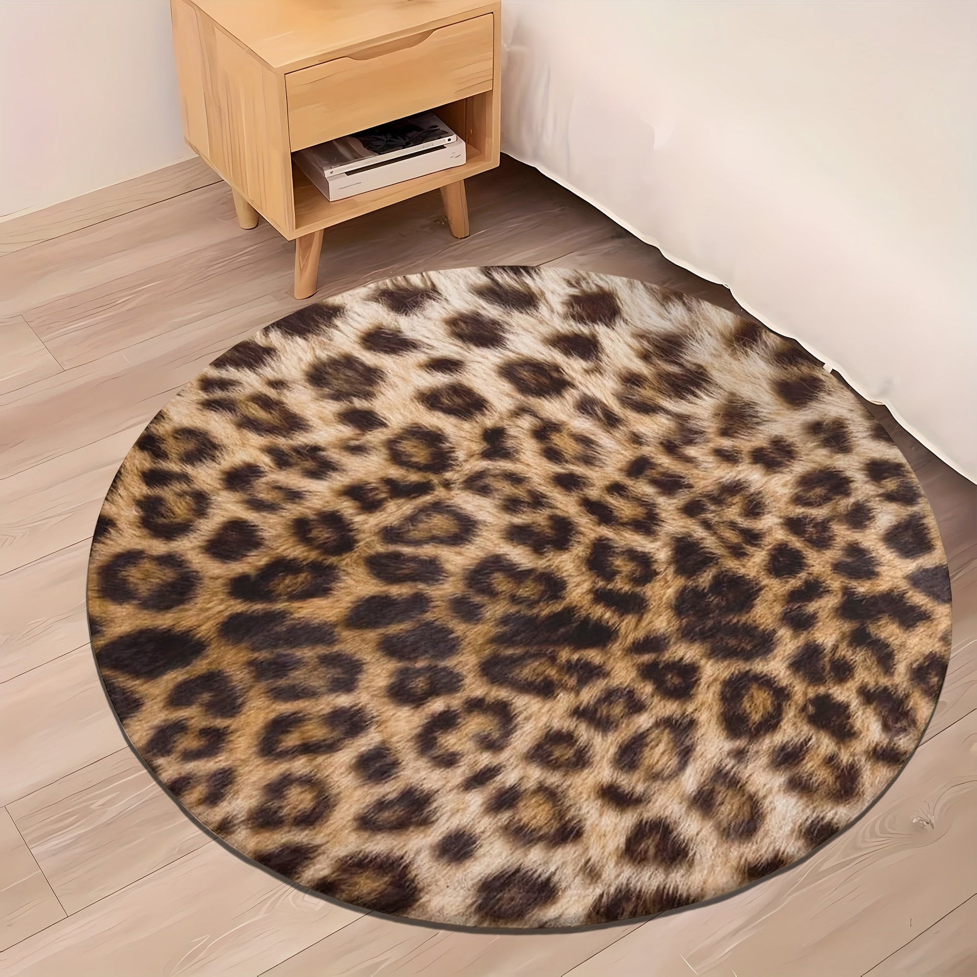 LeopardLuxe Rundteppich – Wilde Eleganz & Rutschfester Komfort