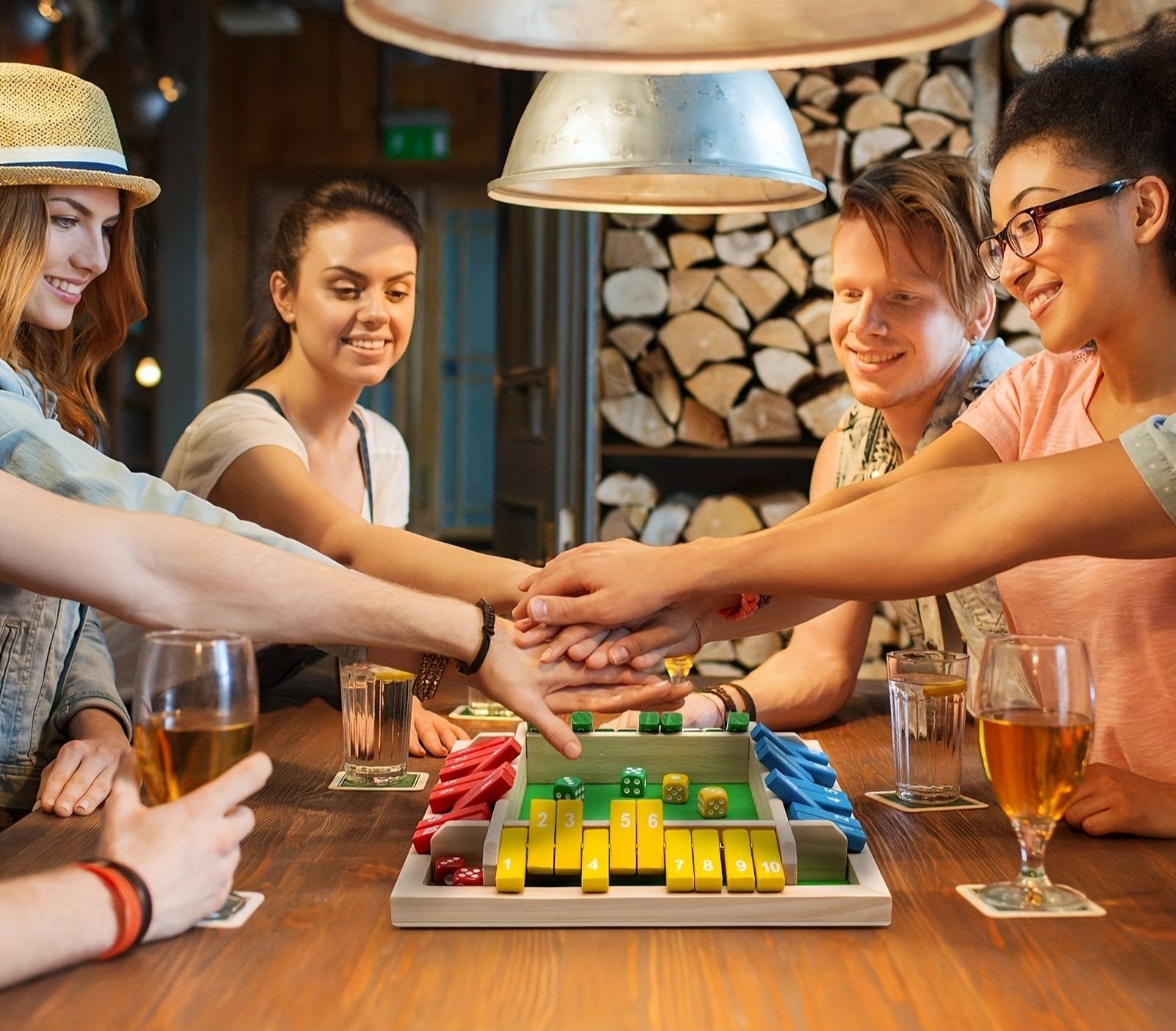 Shut The Box Spiel, Holzbrett Würfelspiele