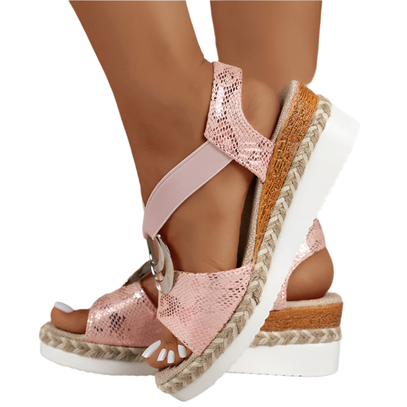 Belinda - Elastische Sandalen mit offener Spitze und Schnalle