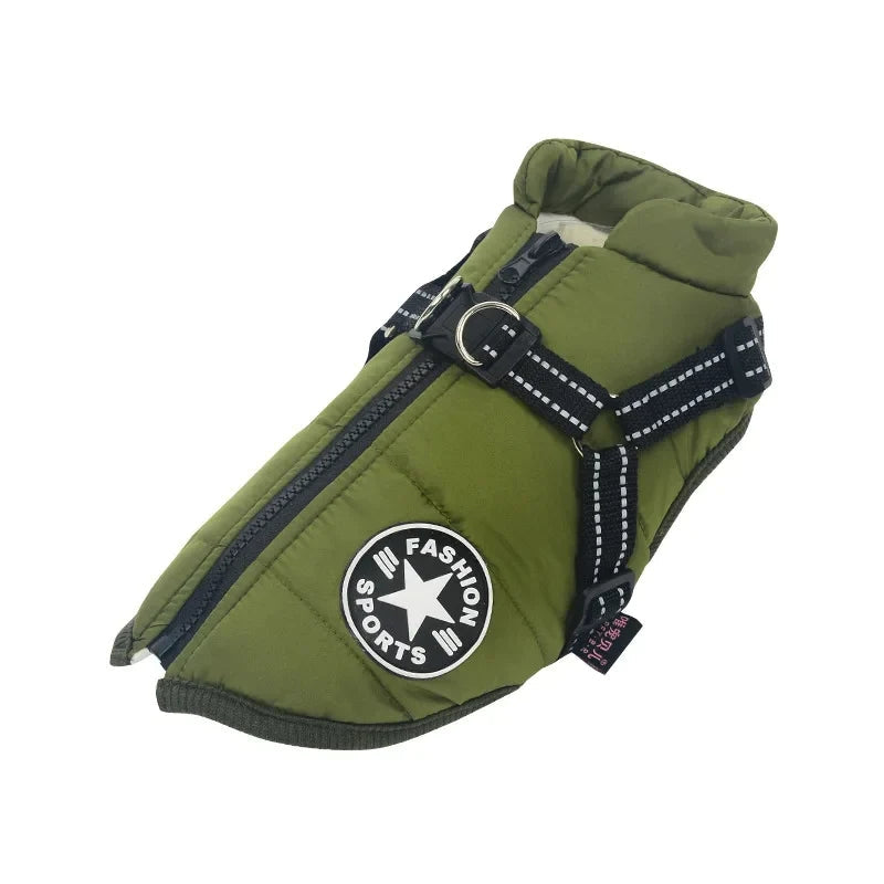 GoldPaw - Ge quiltete Hundejacke mit integriertem Geschirr für Golden Retriever