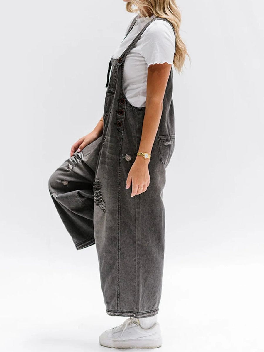 Olivia Ärmelloser Lockerer Denim-Overall