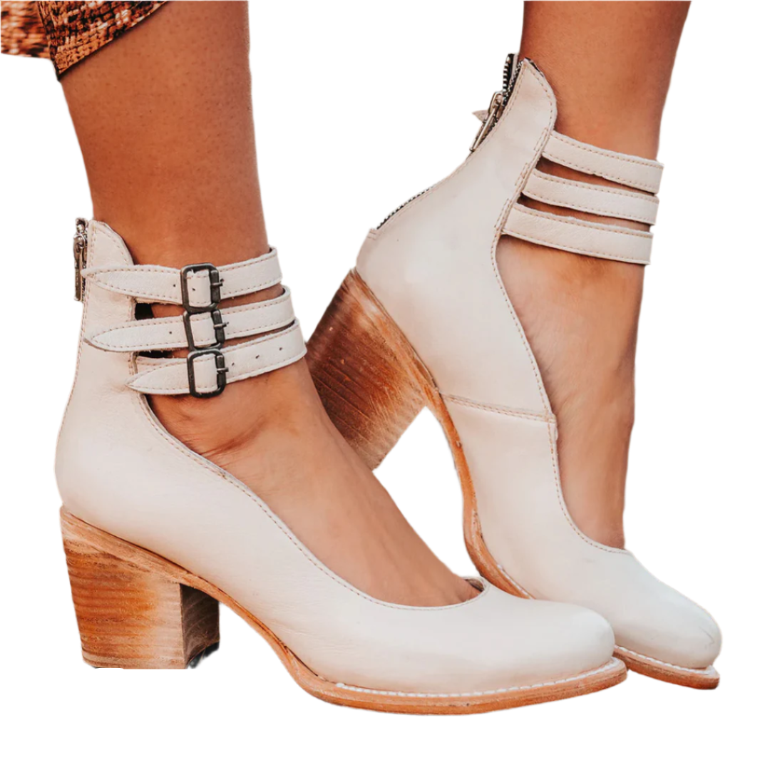 Alliah - Schicke Stilettos mit quadratischem Absatz und Knöchelriemen