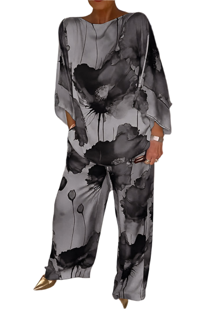 Geldy - Gestreifter Oversize-Top mit weiten Beinen und Hose