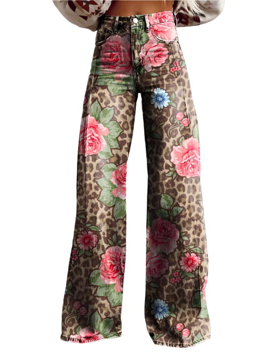 Lucy - Blumenmuster Hosen für Frauen