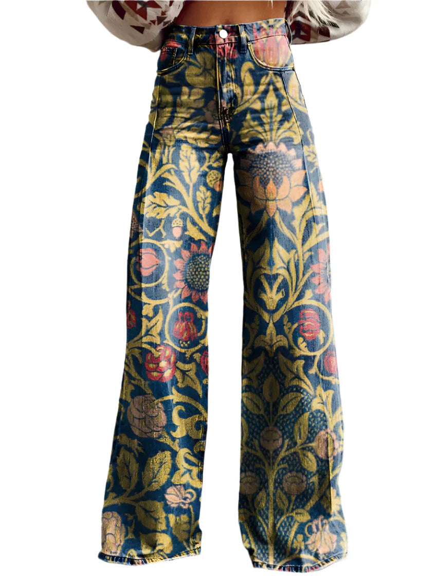 Lucy - Blumenmuster Hosen für Frauen