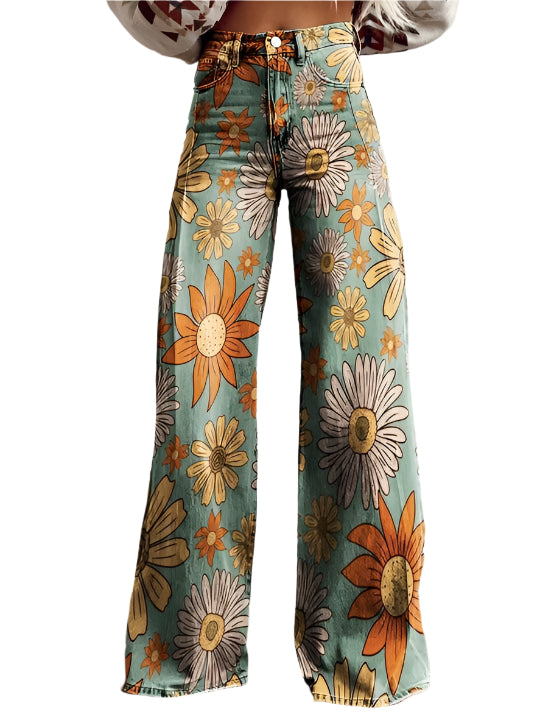 Lucy - Blumenmuster Hosen für Frauen