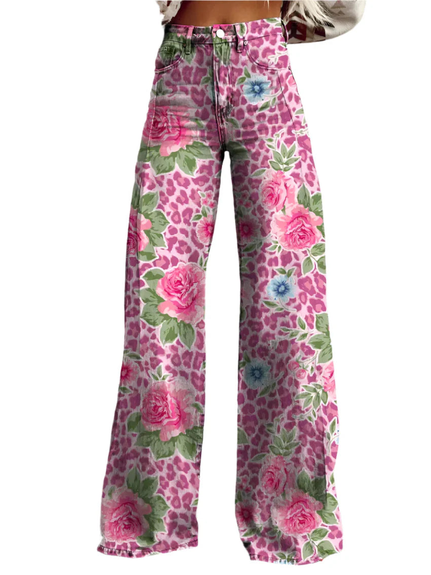 Lucy - Blumenmuster Hosen für Frauen