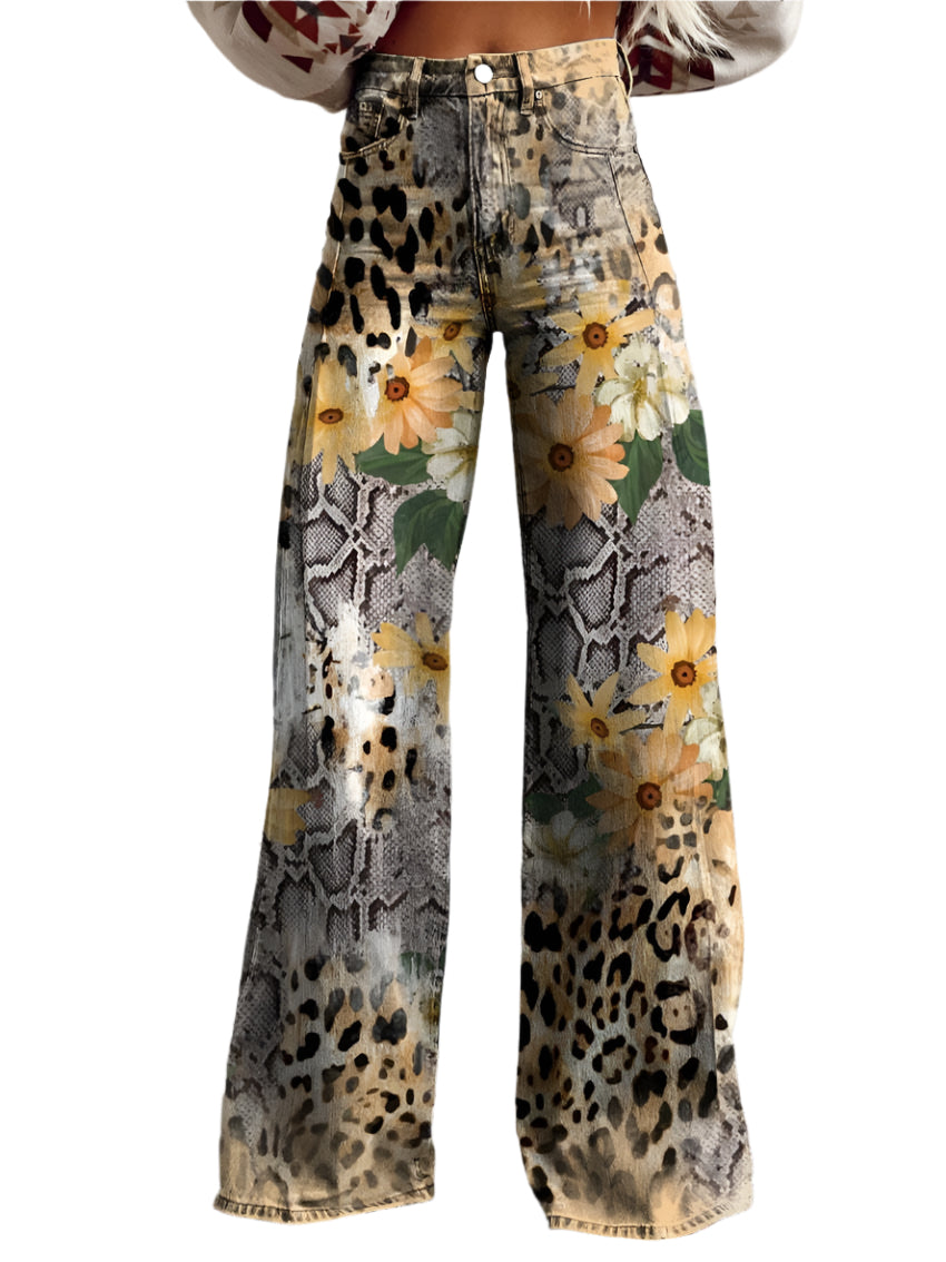 Lucy - Blumenmuster Hosen für Frauen