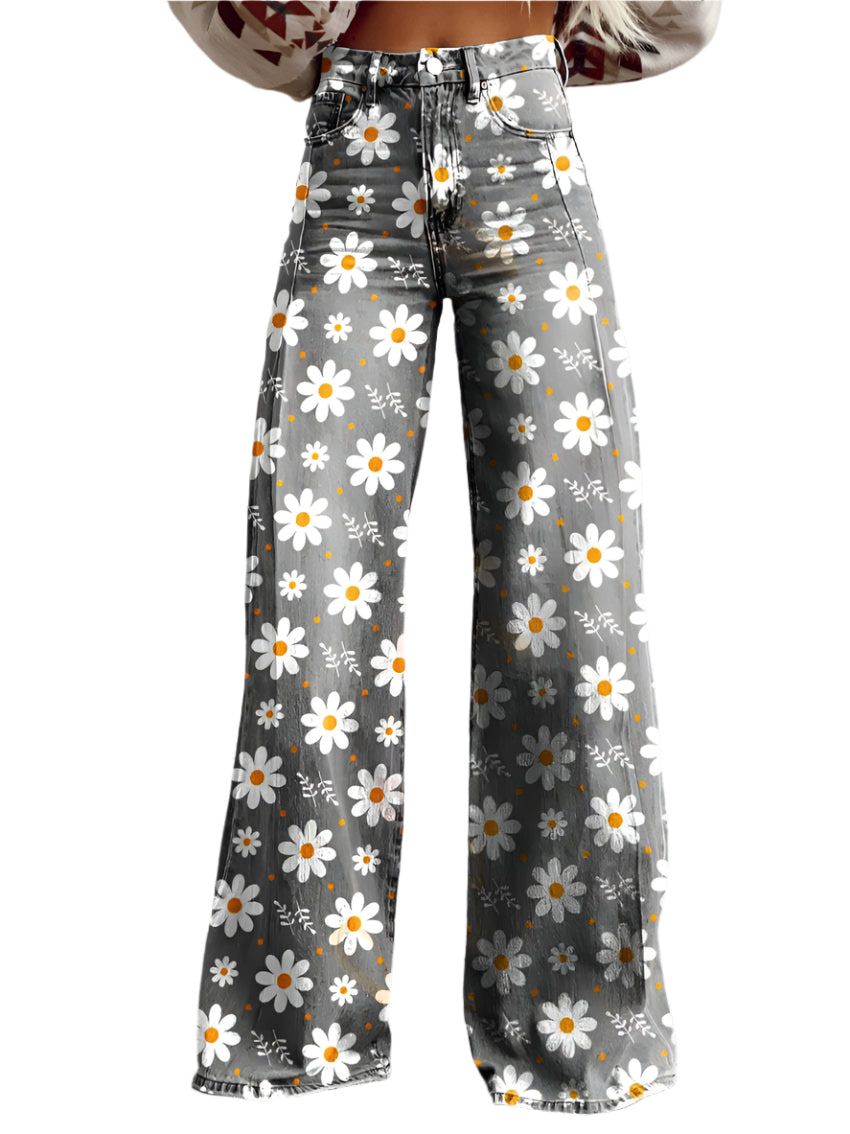 Lucy - Blumenmuster Hosen für Frauen