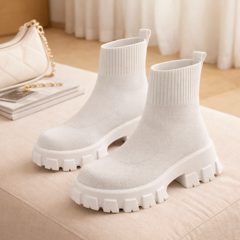 Anette - Lässige Schlittschuhsockenstiefel mit dicker Sohle