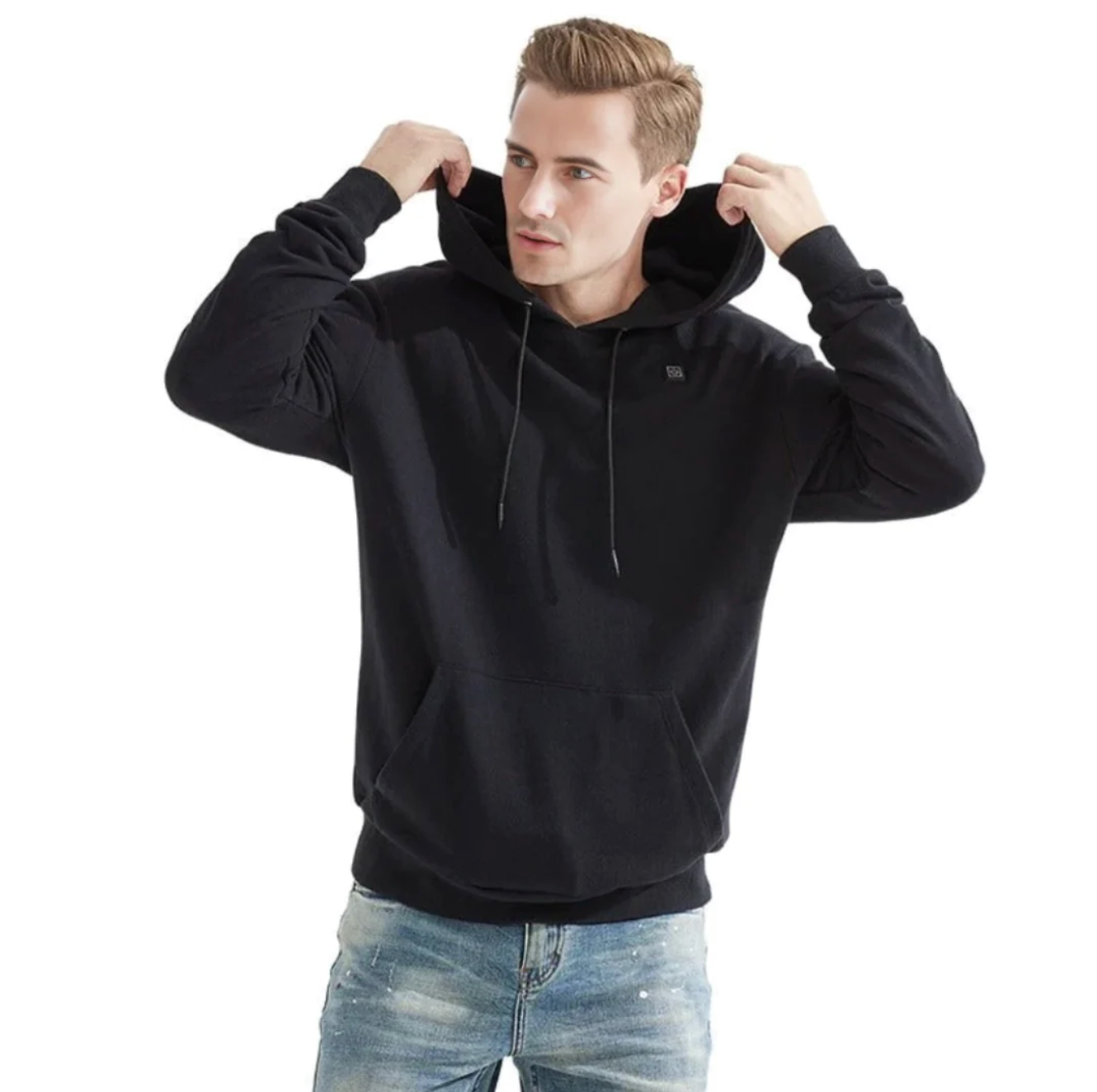 Mikkel - Lässiger beheizter Kapuzenpullover mit Taschen