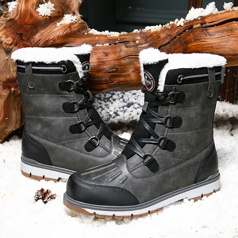 Steven - Wärmende Winterstiefel aus Kunstleder mit Kunstfellfutter