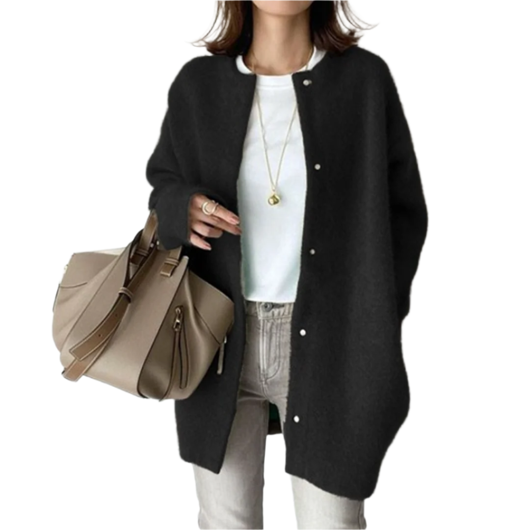 Leila - Oversized Strickjacke für Frauen mit Knopfverschluss