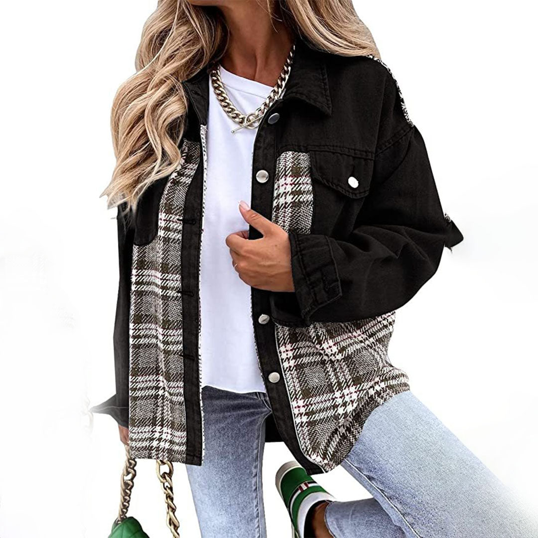 Tania Trendy Jacke mit Karoknopf