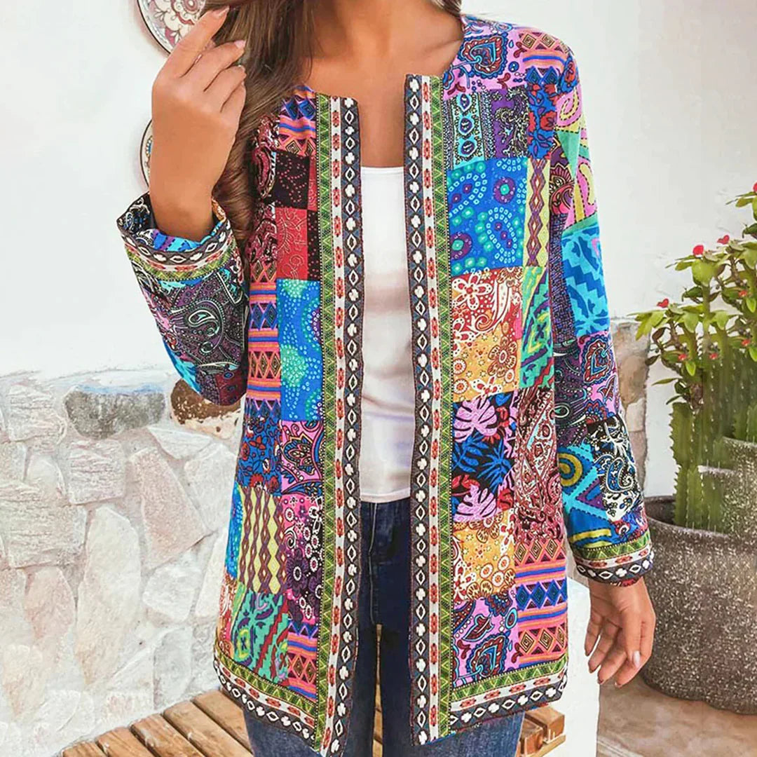 Alma – Klassische Strickjacke mit Rundhalsausschnitt und Offener Vorderseite