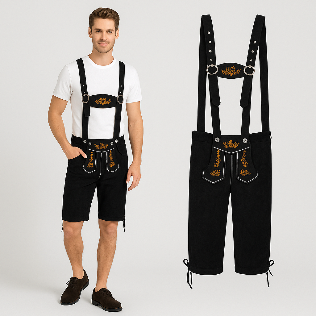 Braune Trachtenhose mit Hosenträgern für das Oktoberfest München