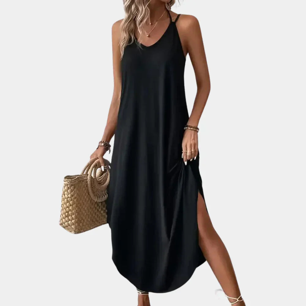 Alma Verstellbares Maxi-Kleid – Stilvolles und Leichtes Kleid mit Seitenschlitz