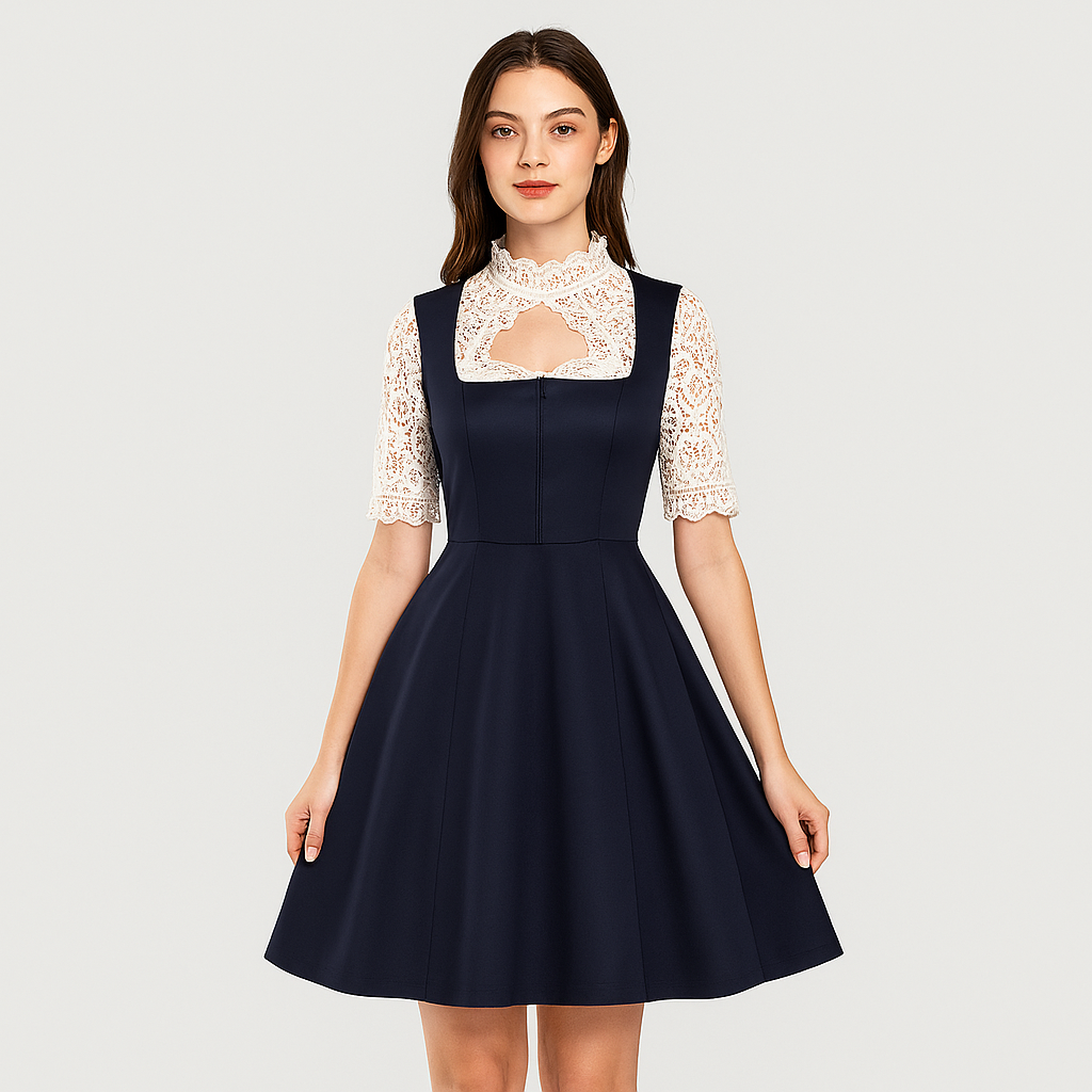 Damen Trachtenkleid – Spitzen-Dirndl für Oktoberfest in München