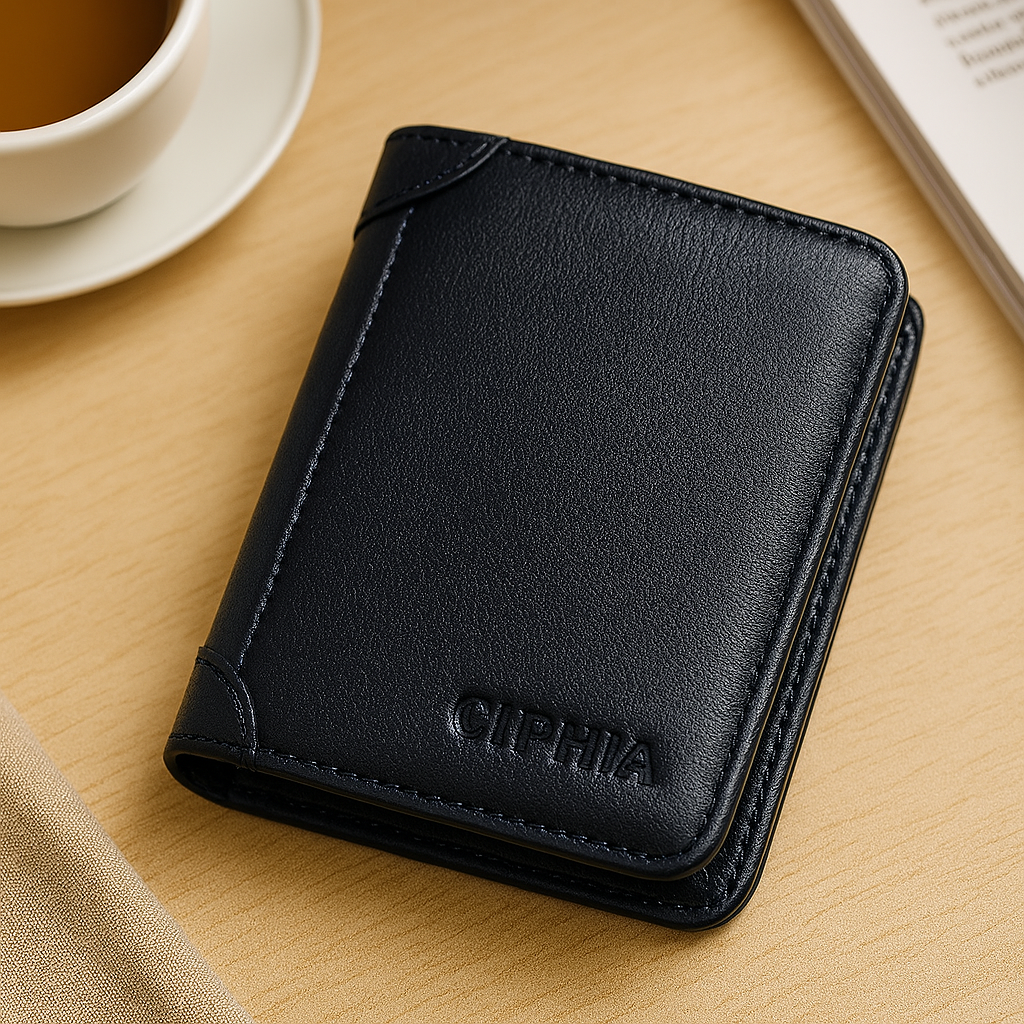 Vintage RFID Ledergeldbörse – Kurzes Bifold mit Ausweis- und Kartenhalter