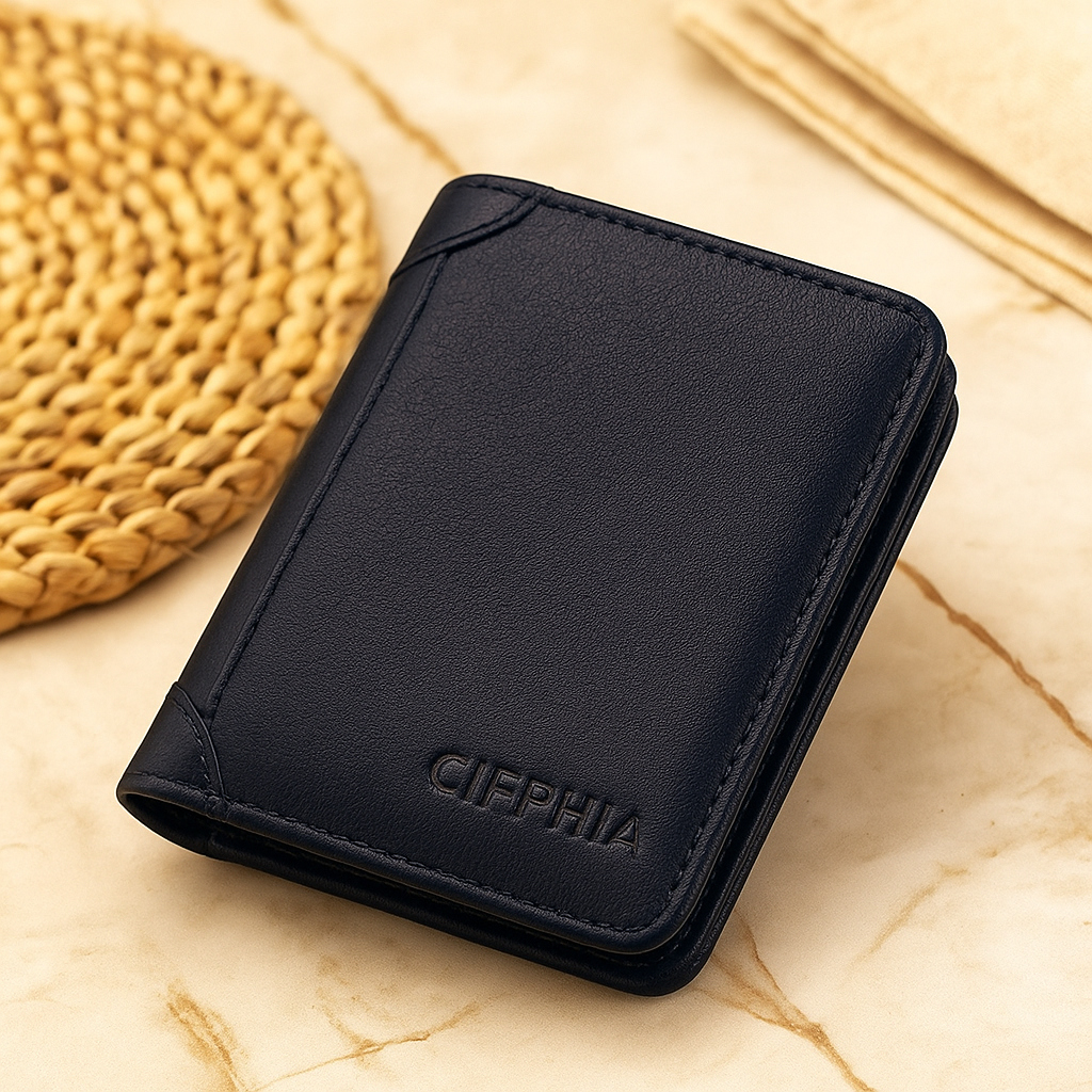 Vintage RFID Ledergeldbörse – Kurzes Bifold mit Ausweis- und Kartenhalter