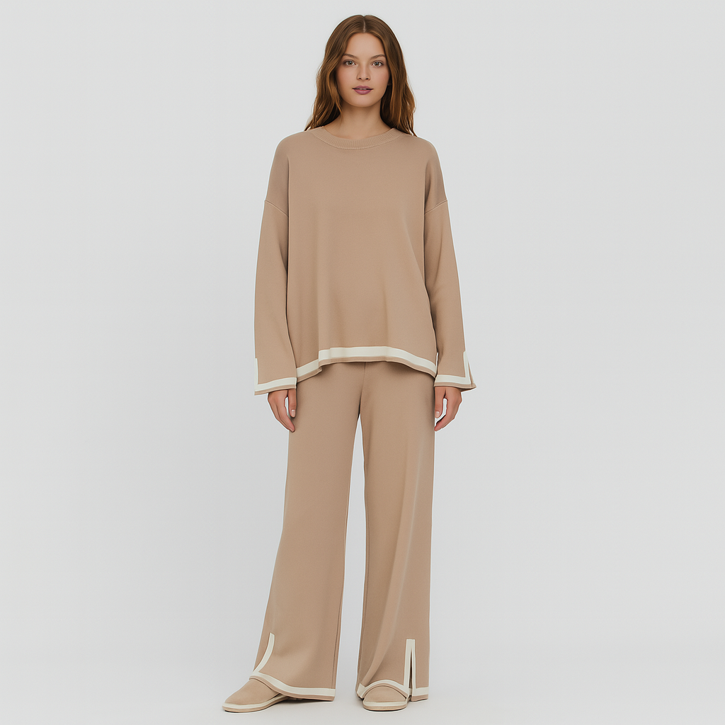 Elastisches Strick-Lounge-Set