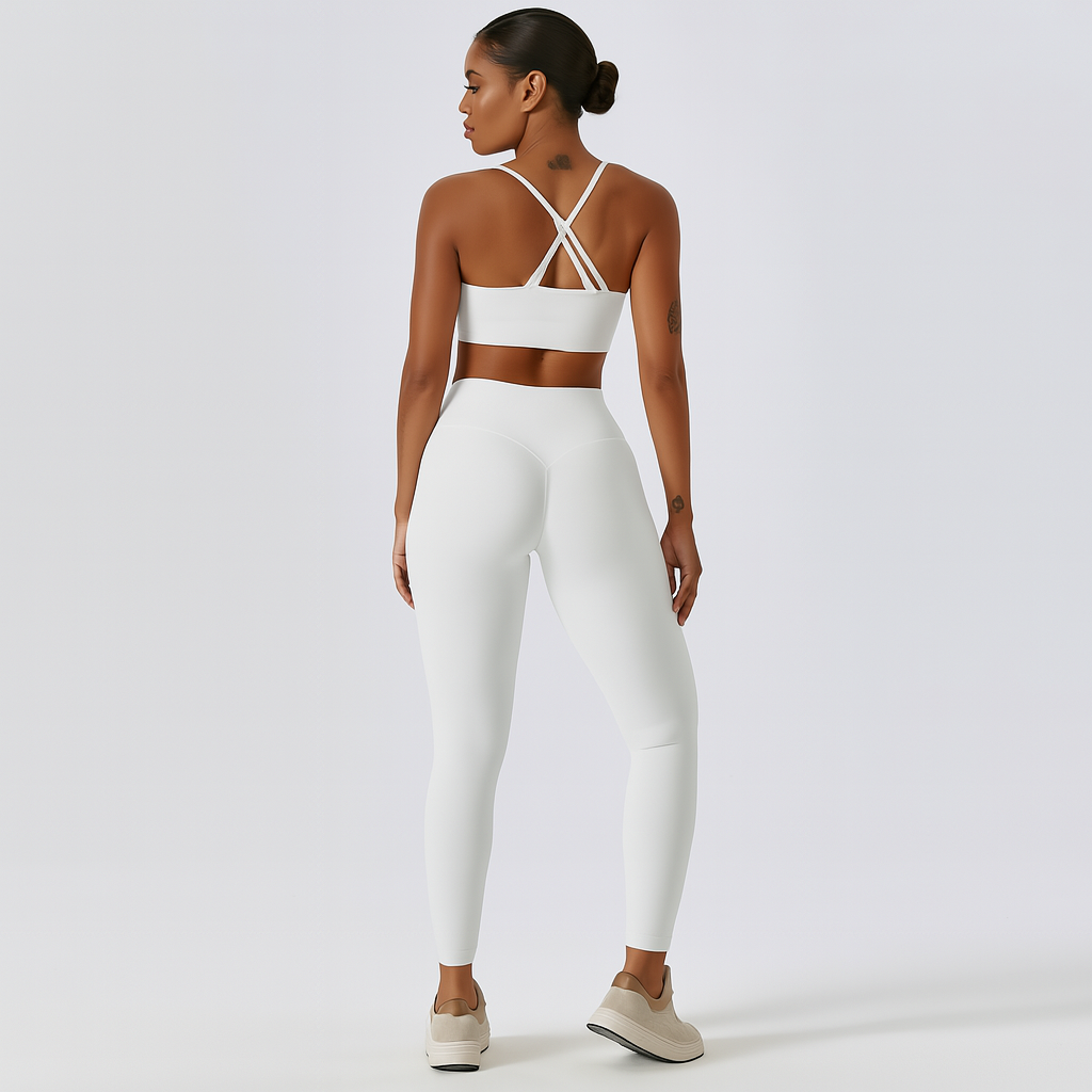 Nahtloses Yoga- und Pilates-Set für Damen – Leggings und Top mit hoher Taille, 2-teilige Activewear
