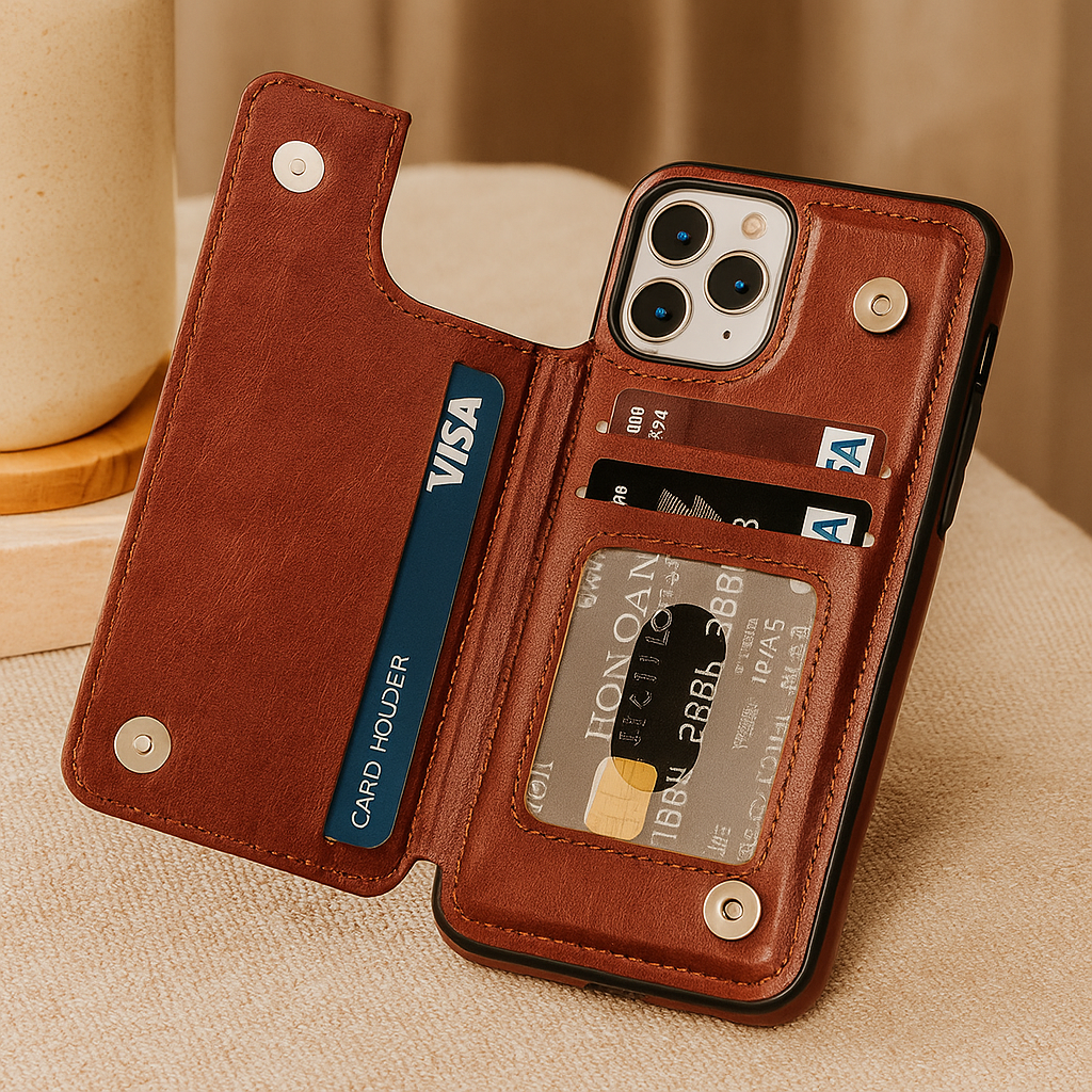 LeatherGuard | Luxuriöses Lederetui mit Kartenfächern und magnetischer Verschluss | Vogel