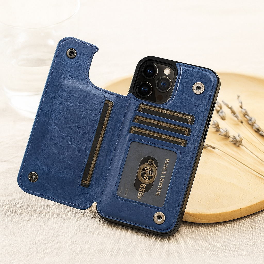 LeatherGuard | Luxuriöses Lederetui mit Kartenfächern und magnetischer Verschluss | Vogel