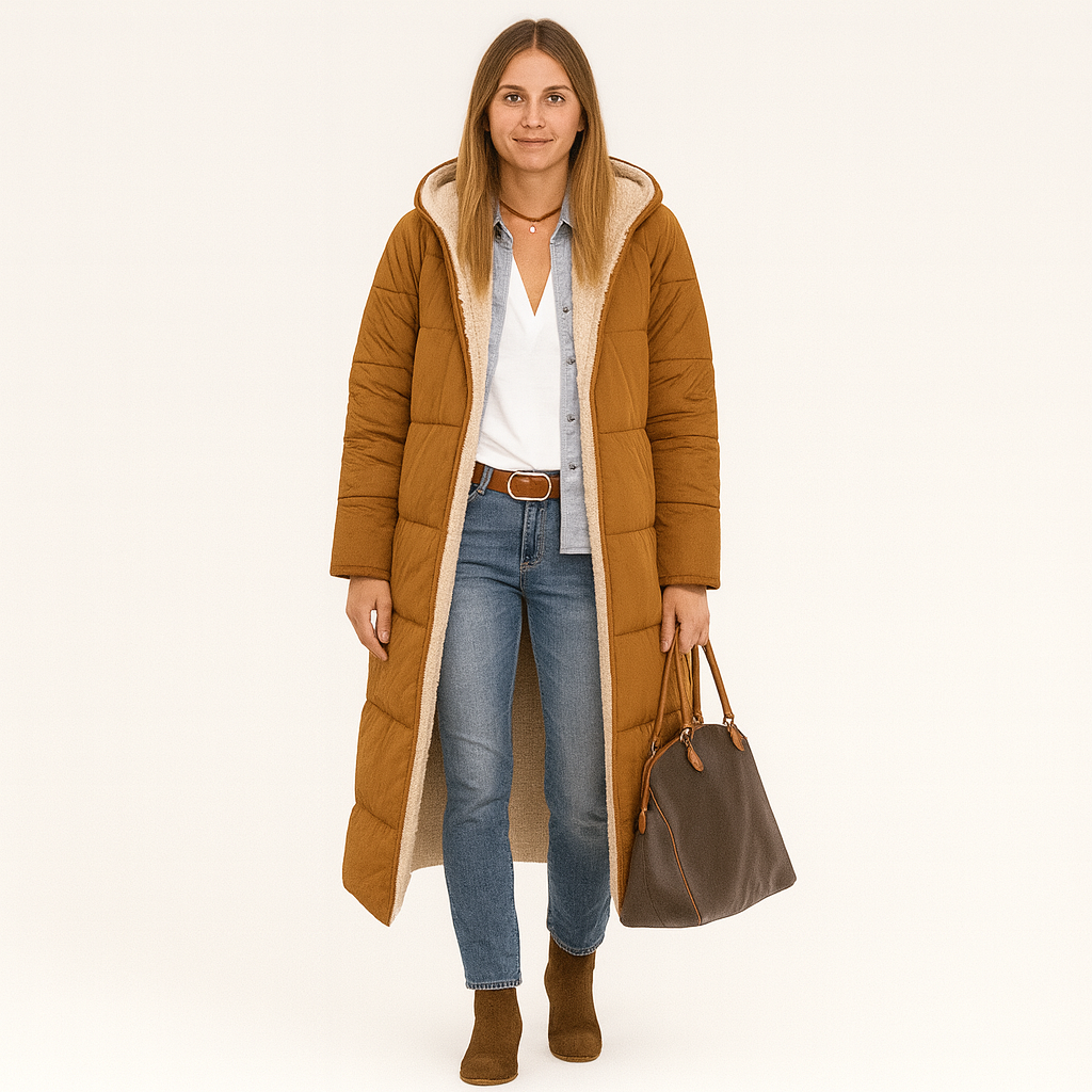 Amara | Wendbarer Wintermantel mit flauschiger Kapuze für Damen