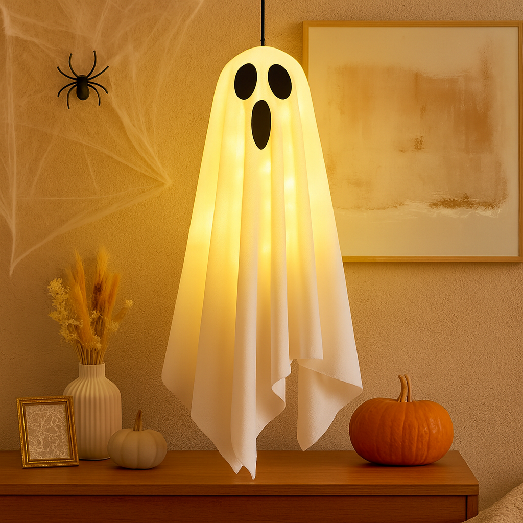 Geisterlaternen mit LED-Lichtern – 3 Stk. Hängende Halloween-Dekoration