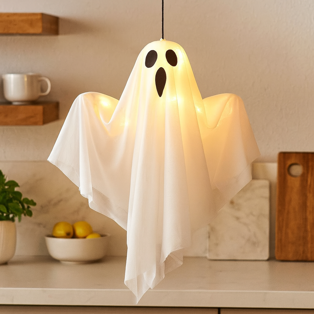 Geisterlaternen mit LED-Lichtern – 3 Stk. Hängende Halloween-Dekoration