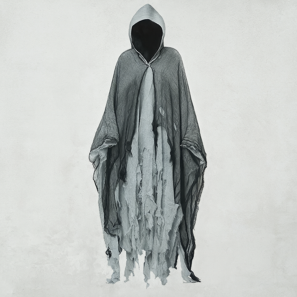 Schrecklicher Skelett-Halloween-Mantel mit Kapuze – Gruselige Verkleidung für Halloween