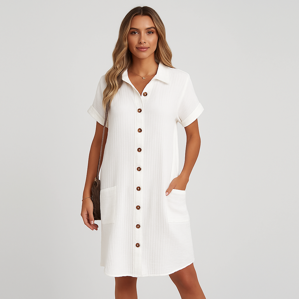Lässiges Hemdblusenkleid für Damen – Lockere Passform, stylischer Alltagslook