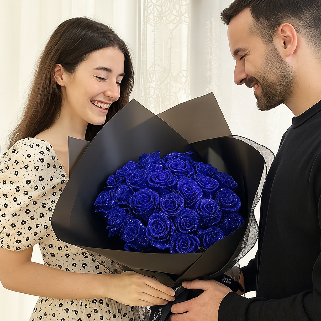 EternaBloom Glitzerrose – Ewiges Blumengeschenk für besondere Anlässe