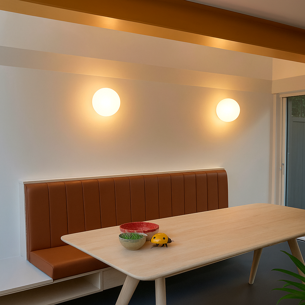 LumaGlow – Moderne Wandleuchte mit mattem Glasschirm und eleganter Basis