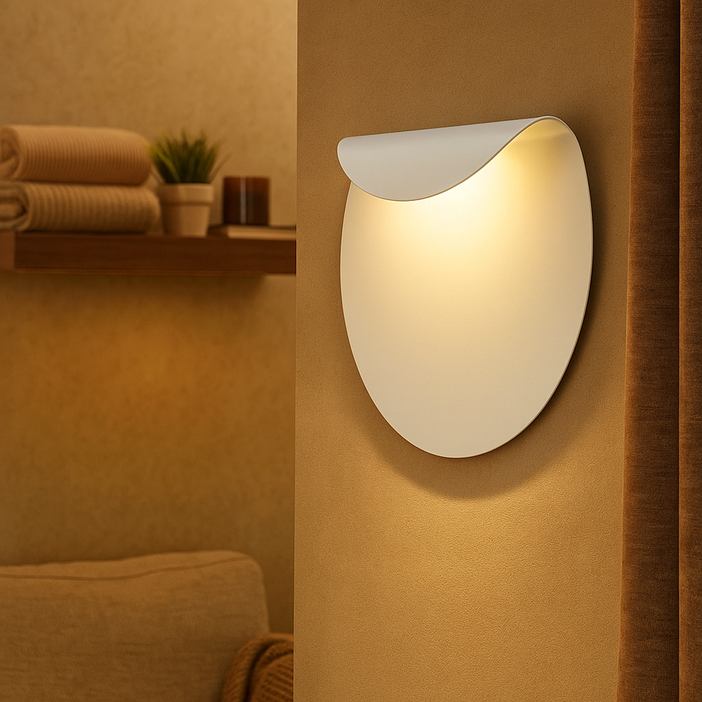 LumaGlow – Minimalistische Wandleuchte mit sanfter, umgebender Beleuchtung