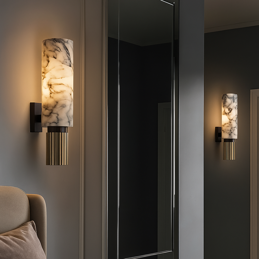 Marbelle – Elegante Wandleuchte mit stilvollem marmorinspirierendem Muster
