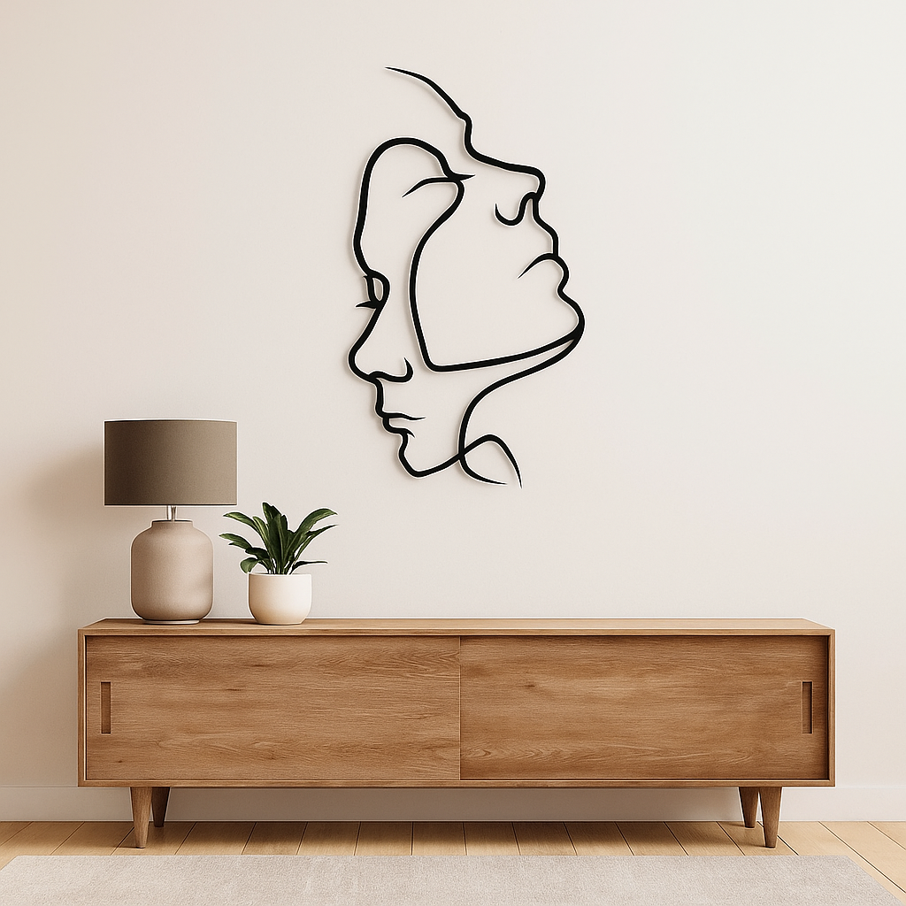 AmoraLine – Minimalistische Wanddekoration mit abstraktem Ausdruck von Liebe