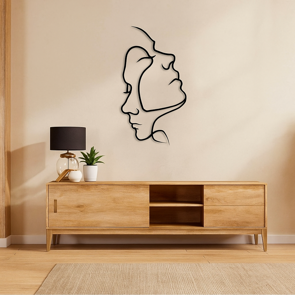 AmoraLine – Minimalistische Wanddekoration mit abstraktem Ausdruck von Liebe