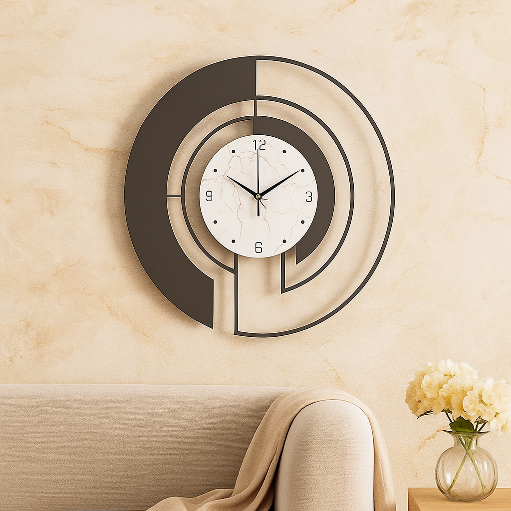 SerenityTick – Geräuschloser geometrischer Wanduhr mit ruhigem Lauf für friedliche Räume