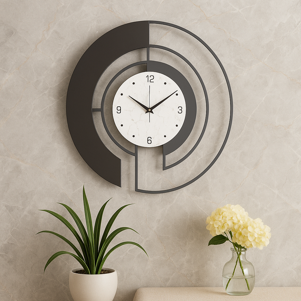 SerenityTick – Geräuschloser geometrischer Wanduhr mit ruhigem Lauf für friedliche Räume