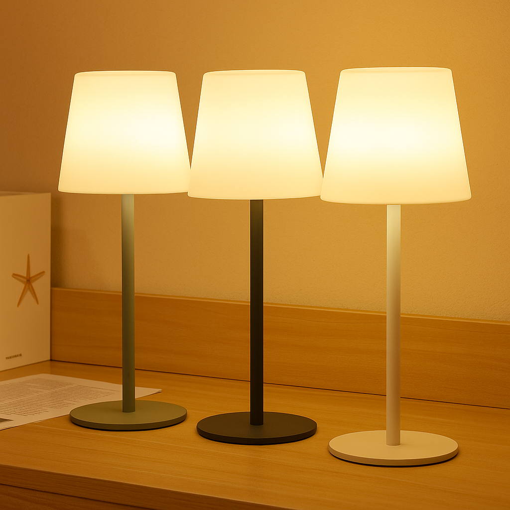 LumiGlow – Kabellose wiederaufladbare Lampe mit verstellbarer warmweißer Beleuchtung