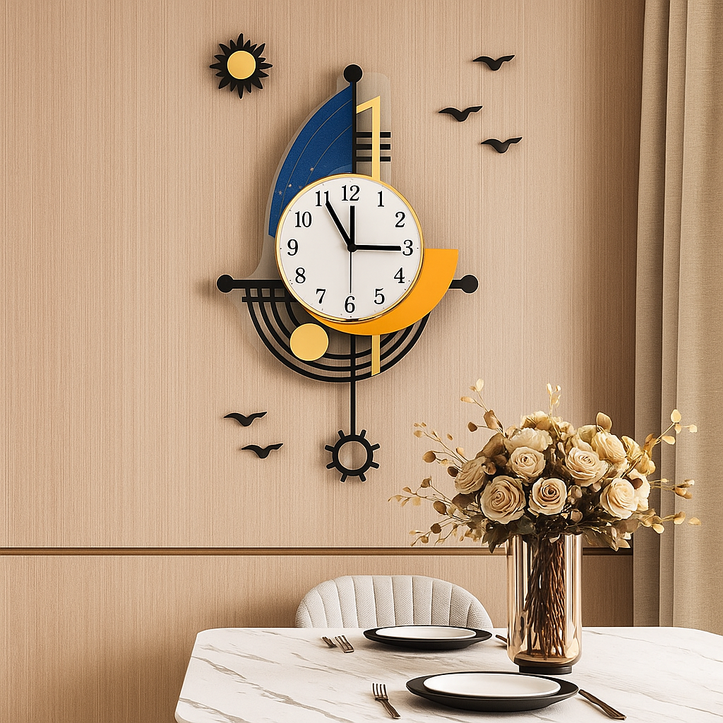 CoastalTime – Nautische Wanduhr mit Segelboot-Design für Küstennähe