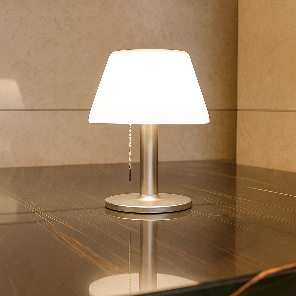 SunGlow – Elegante, solide Tischlampe für Outdoor-Charme