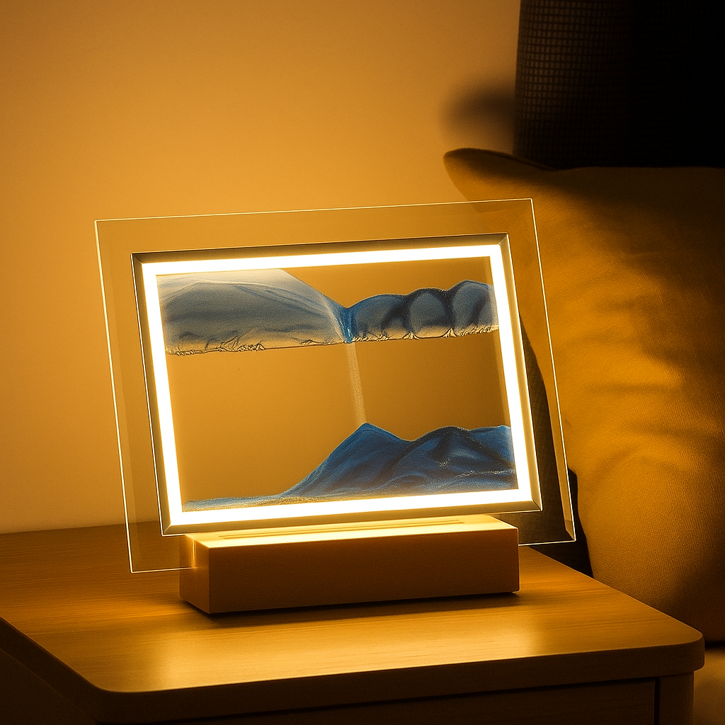SereniGlow – Hypnotische Sandkunstlampe mit beruhigendem LED-Licht