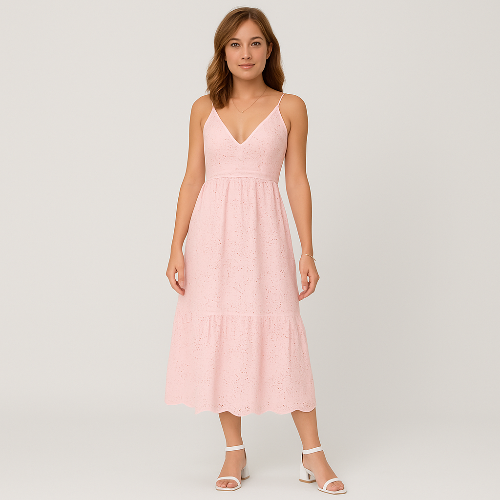 Amélie Verfeinerte Langsommerkleid mit dünnen Trägern