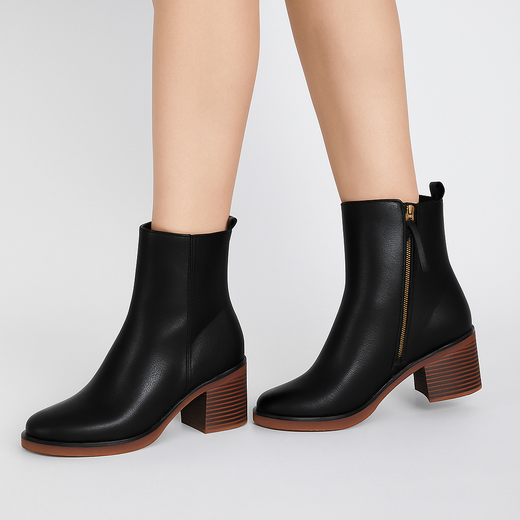SableLift Damenstiefel mit Kurzer Absatz – Elegante Ankelstiefeletten für den Alltag