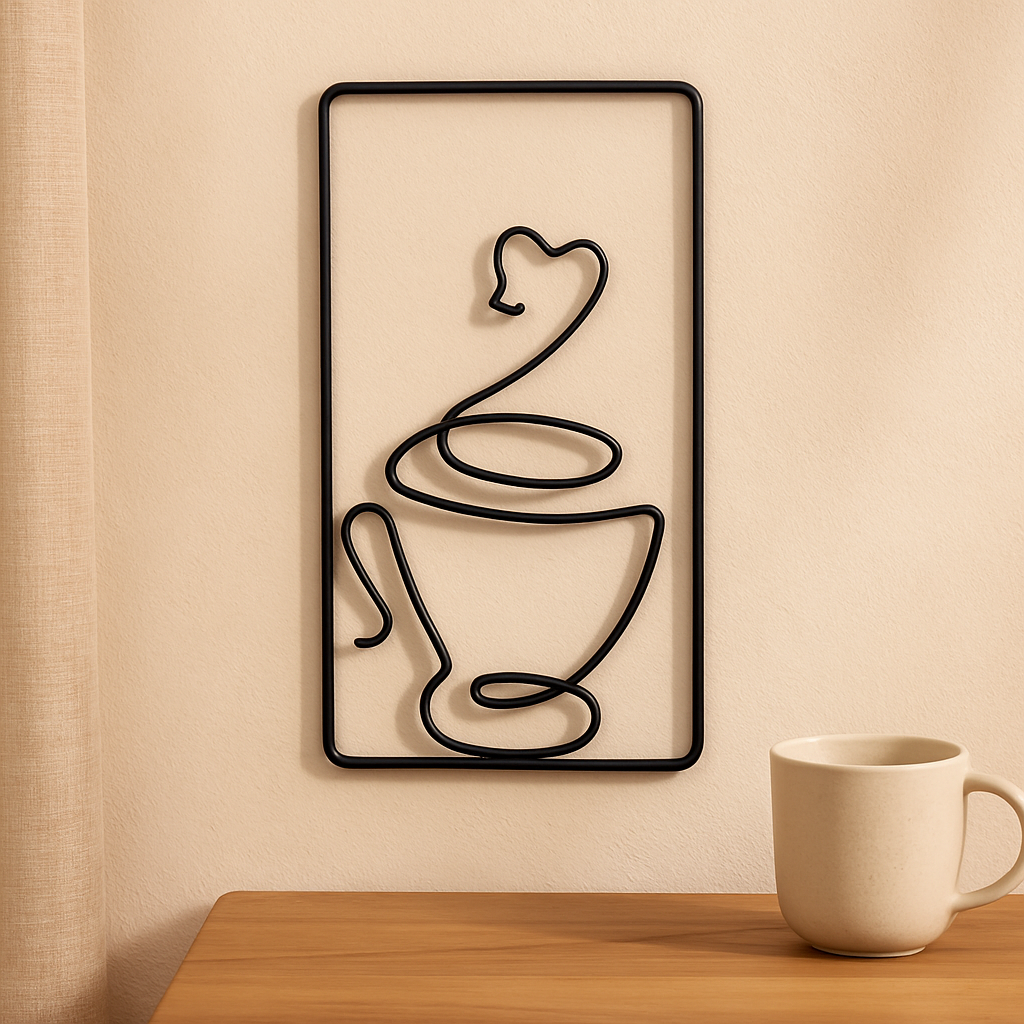 CaféCharm – Leichte Wandkunst mit Kaffeetasse für den Innen- und Außenbereich