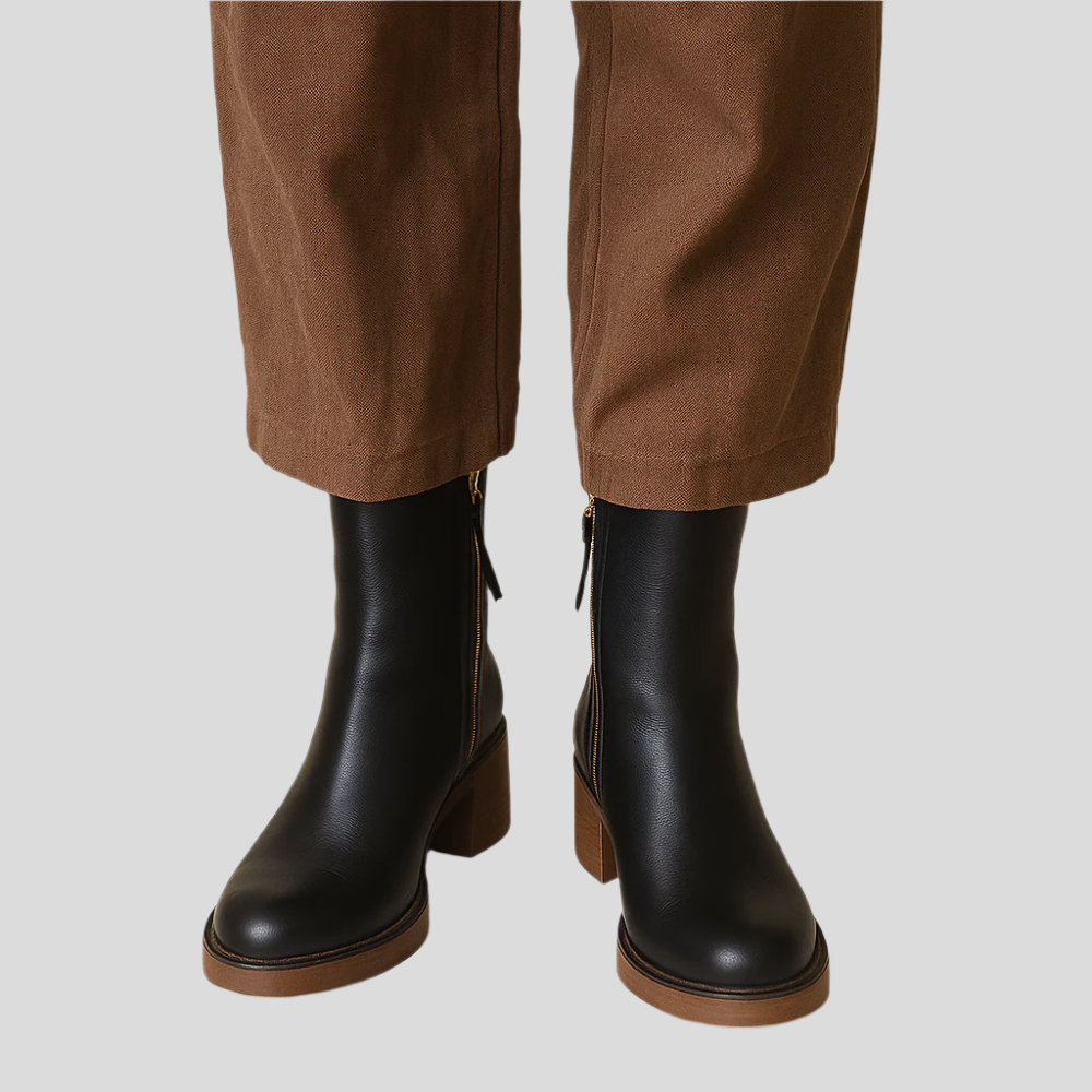 SableLift Damenstiefel mit Kurzer Absatz – Elegante Ankelstiefeletten für den Alltag