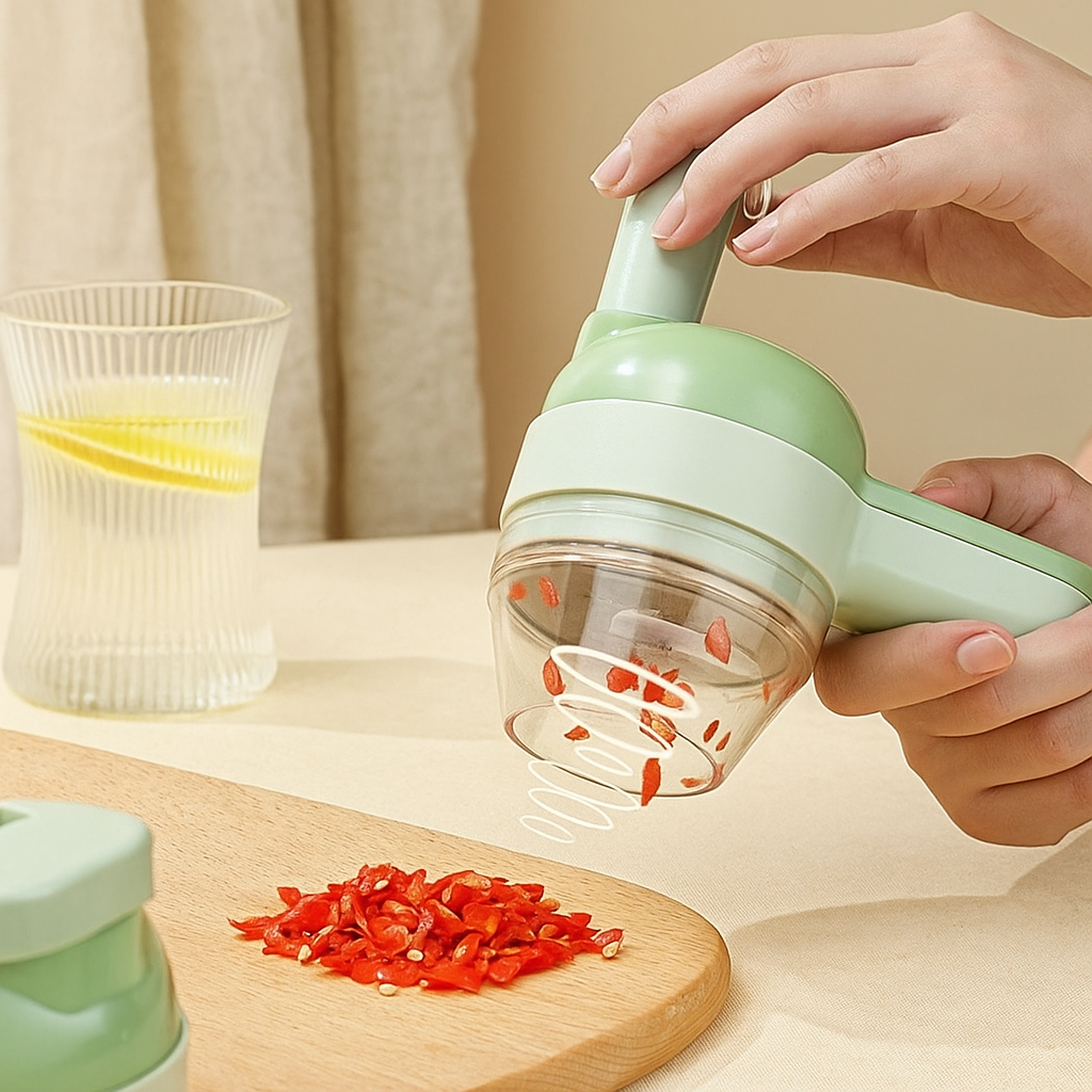 PrepMate – 4-in-1 handbetriebener Küchenvorbereiter für vielseitige Küchenvorbereitungen